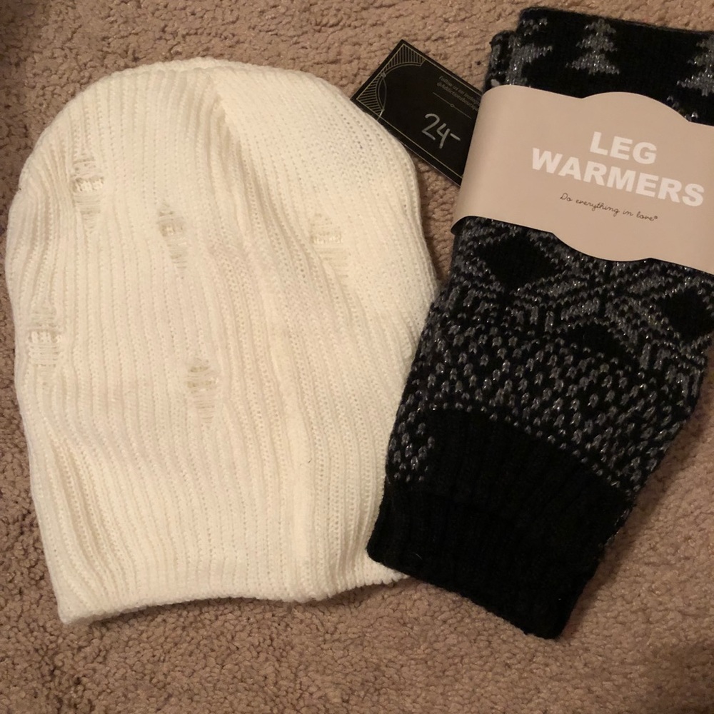 NWT- 2 Items Beanie and Leg Warmers